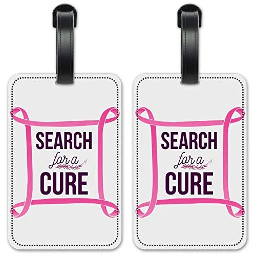 Suitcase with outdoor style-eco-friendly suitcase for kids-Breast Cancer"Fight for a Cure" - Luggage ID Tags/Suitcase Identification Cards - Set of 2