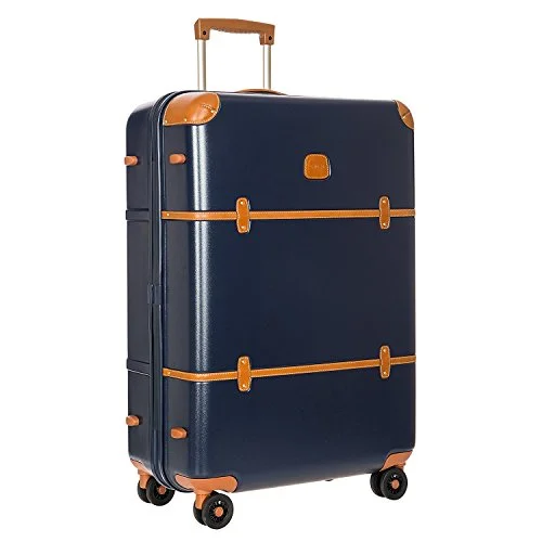 Suitcase with power slot-travel suitcase with removable wheels-Bric'S Bellagio 30" Spinner Trunk (One Size, Blue/Tobacco)