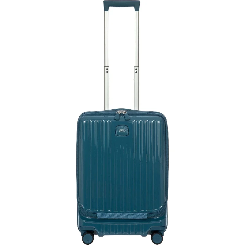 Suitcase with neat stitching-suitcase with travel accessories-Brics Positano 21" Spinner with Pocket