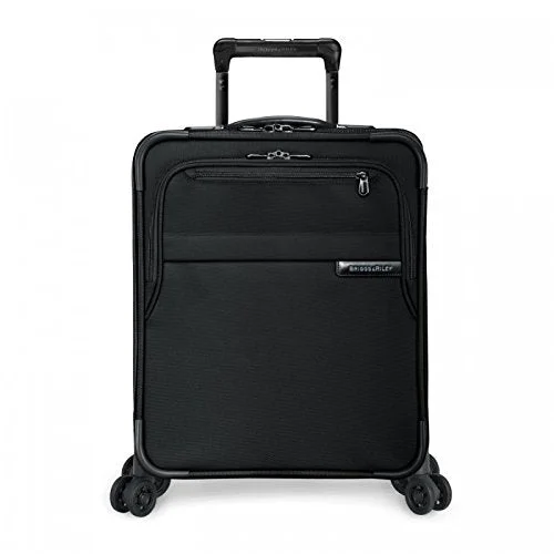 Suitcase for parenting-best luggage suitcase for cruise-Briggs & Riley Baseline International Carry-On Expanadable Wide-Body Spinner, Black, One Size