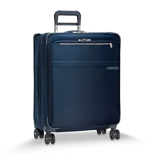 Suitcase with vented slots-hard case suitcase with compartments-Briggs & Riley Baseline Medium Expandable 25" Spinner, Navy