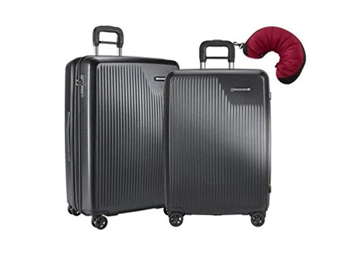 Suitcase with green materials-affordable travel suitcase-Briggs & Riley Sympatico 3 Piece Spinner Set | Medium Cx Spinner | Large Cx Spinner | Travel Pillow