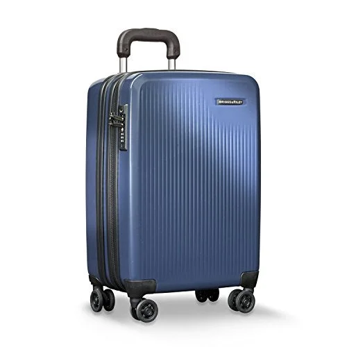 Suitcase for travel necessities-cabin-sized rolling suitcase-Briggs & Riley Sympatico Carry-On Cx Spinner, Marine Blue