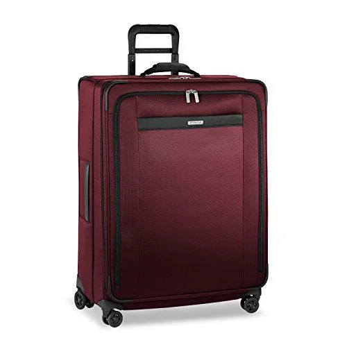 Suitcase for yoga gear-best luxury suitcase-Briggs & Riley Transcend Large Expandable Spinner, Merlot