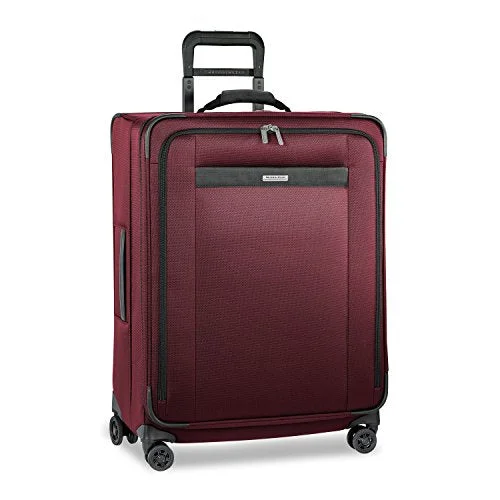 Suitcase with safety latches-expandable travel carry-on-Briggs & Riley Transcend Medium Expandable 26" Spinner, Merlot