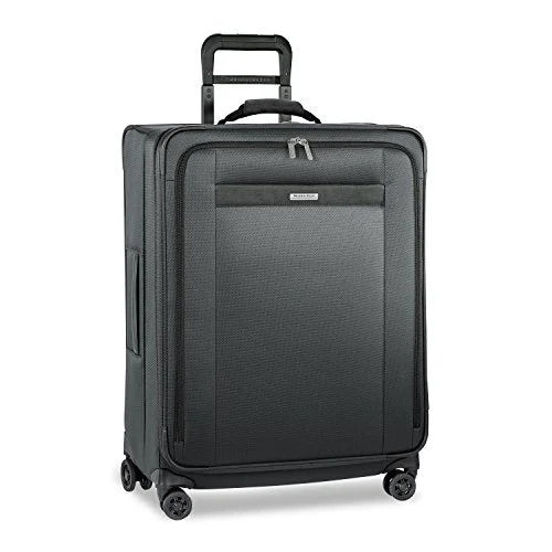 Suitcase with secret zipper-best soft-shell suitcase-Briggs & Riley Transcend Medium Expandable Spinner, Slate