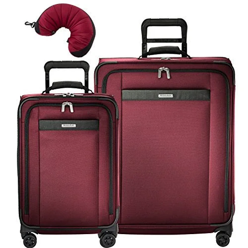 Suitcase with fine seams-best suitcase for international travel-Briggs & Riley Transcend Vx 3 Piece Spinner Set | Tall Carry-On Expandable Spinner | Medium