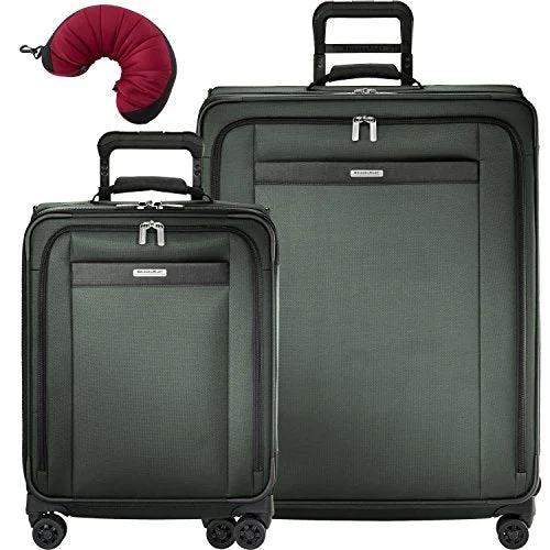 Suitcase with mesh lining-luxury cabin travel suitcase-Briggs & Riley Transcend Vx 3 Piece Spinner Set | Wide Carry-On Expandable Spinner | Large