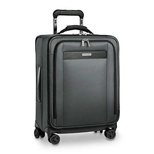 Suitcase for short vacations-unisex suitcase-Briggs & Riley Transcend Wide Carry-On Expandable Spinner, Slate