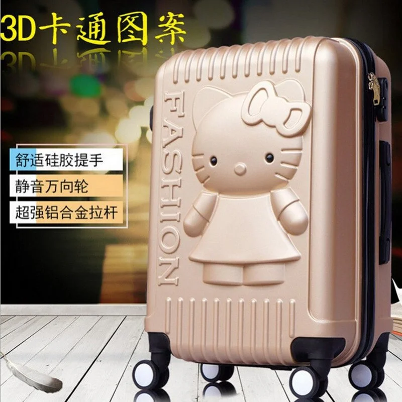 Suitcase for short journeys-vintage luggage suitcase-Carry On Luggage  Luggage Set   20 Inch Children'S 3D Creative Cartoon Cat  Luggage Bag