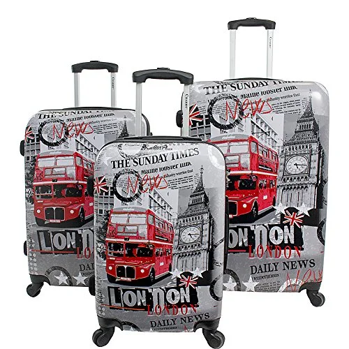 Suitcase with mini wheels-travel suitcase with special compartments-Chariot London 3 Piece Expandable Hardside Spinner Luggage Set (London)