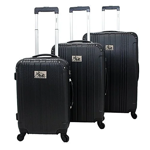 Suitcase for trail gear-cabin suitcase with wheels-Chariot Monet 3-Piece Hardside Expandable Lightweight Spinner Luggage Set, Black