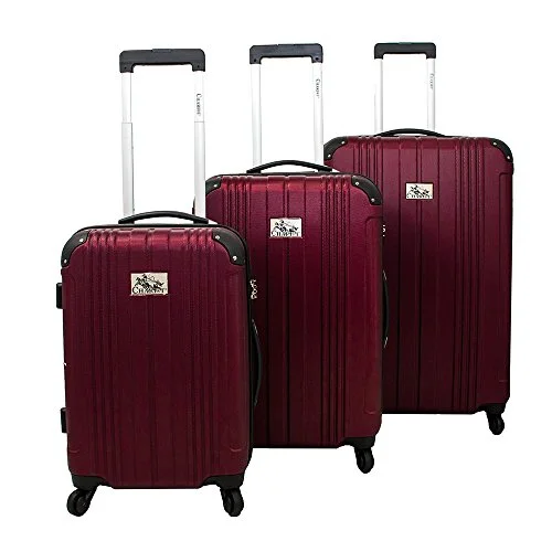 Suitcase for school essentials-lightweight kids luggage suitcase-Chariot Monet 3-Piece Hardside Expandable Lightweight Spinner Luggage Set, Burgundy