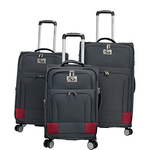 Suitcase for packed meals-travel carry-on luggage-Chariot Naples 3-Piece Luggage Set Grey