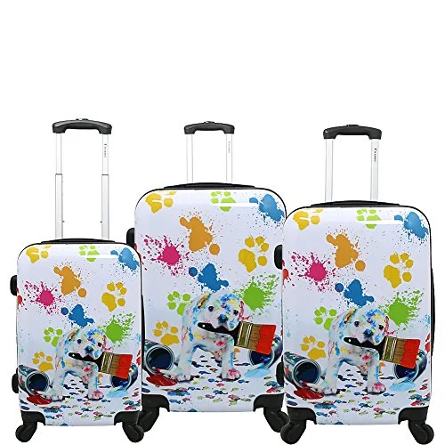 Suitcase for extended travel-modern suitcase with compartments-Chariot Paint 3-Piece Luggage Set