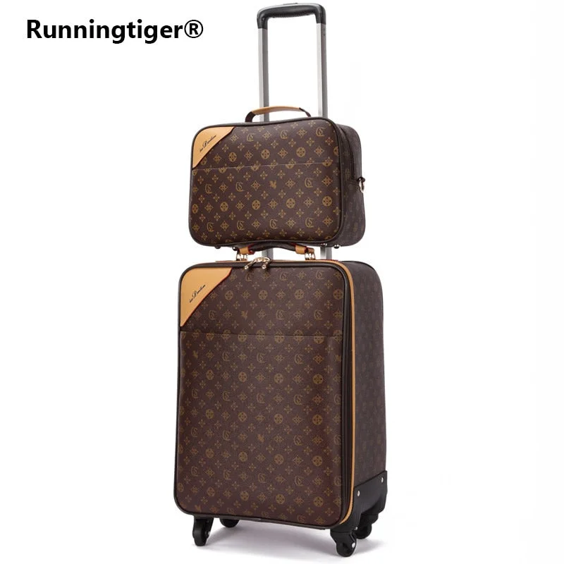 Suitcase with woven texture-suitcase for long business trips-Classic Travel Suitcase Set ,Brand Rolling Luggage Bag,Waterproof Pvc Business Trolley