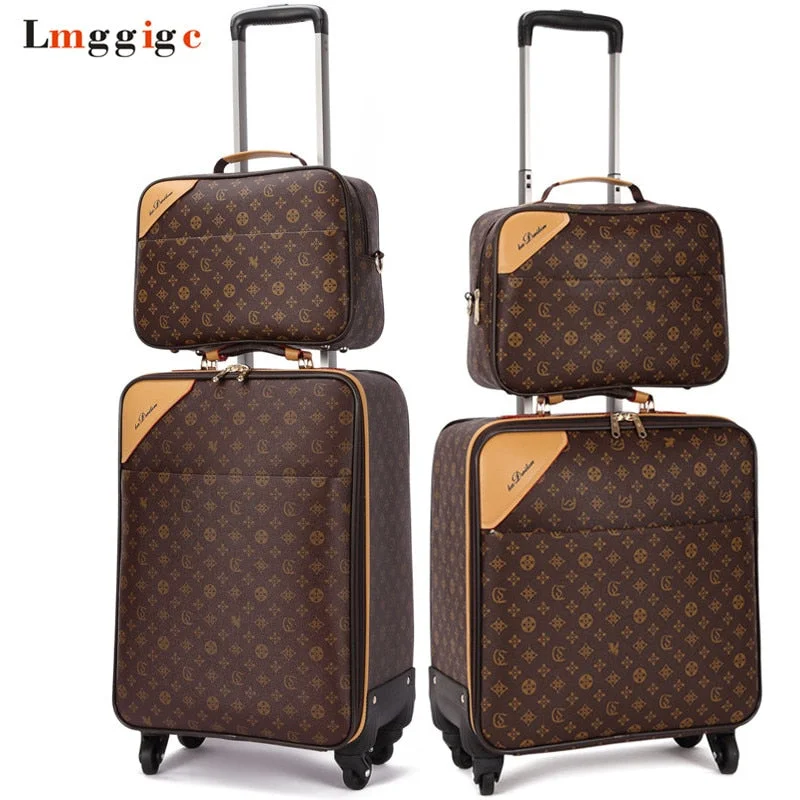 Suitcase with wide grip-luxury spinner suitcase-Classic Travel Suitcase Set ,Brand Rolling Luggage Bag,Waterproof Pvc Business Trolley