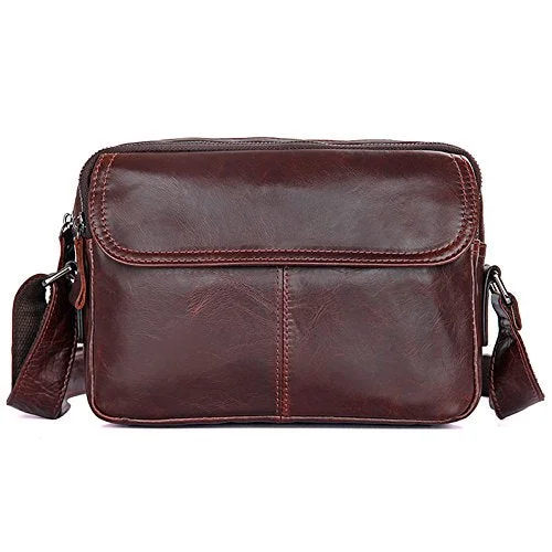 Crossbody crossbody for workwear-Clean Vintage Leather Crossbody Purse Women / Men'S Carry-All Messenger Bag (Brown)