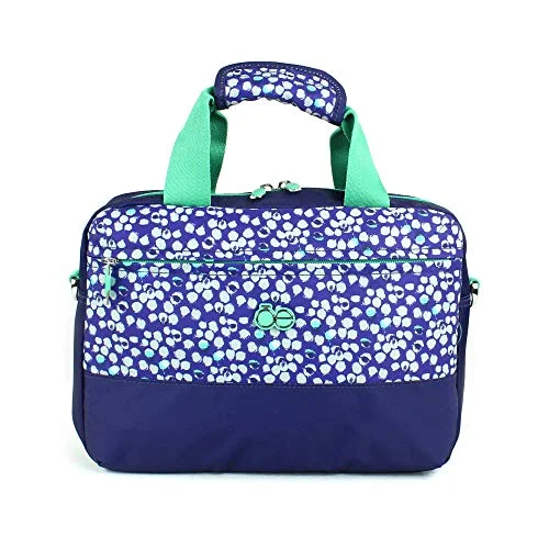 Suitcase with flat design-suitcase for weekend getaway-Cloe Toiletry Bag with Dotted Print in Blue Navy Color