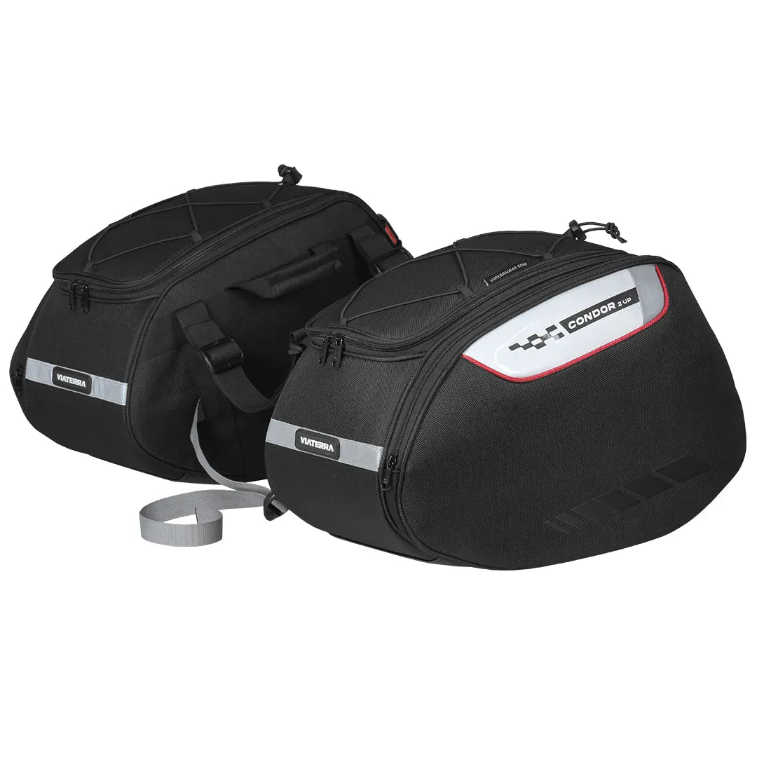 Bag for outdoor exploration-VIATERRA CONDOR 2UP - 100% WATERPROOF MOTORCYCLE SADDLE BAGS