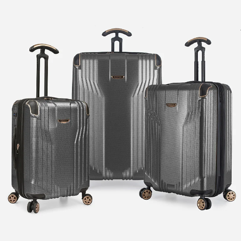 Suitcase for gym clothes-designer suitcase-Continent Adventurer 3-Piece Luggage Set