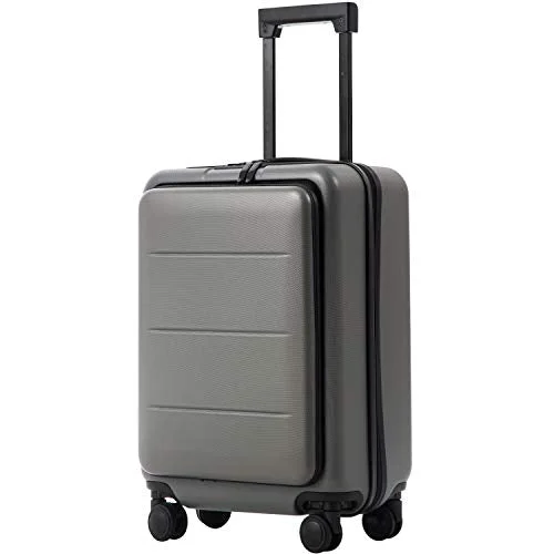 Suitcase with detachable wheels-lightweight luggage suitcase-COOLIFE Luggage Suitcase Piece Set Carry On ABS+PC Spinner Trolley with Laptop pocket (Titanium gray, 20in(carry on))