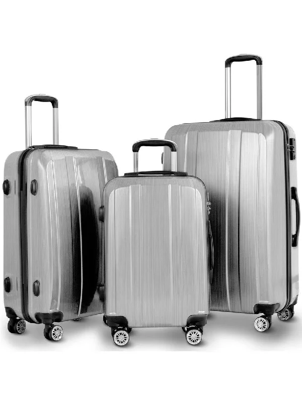 Suitcase for long kits-best rolling luggage suitcase-Costway 20'' 24'' 28'' 3Pc Luggage Set Abs+Pc Trolley Suitcase Spinner W/Tsa Lock