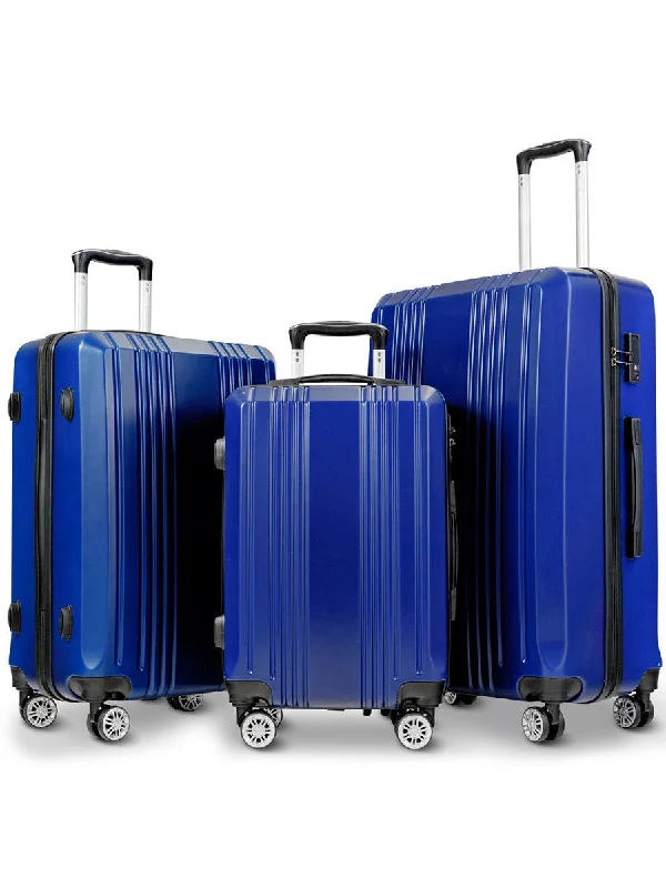 Suitcase for party needs-professional luggage suitcase-Costway 3Pc Luggage Set 20'' 24'' 28'' Travel Trolley Suitcase W/Tsa Lock Spinner