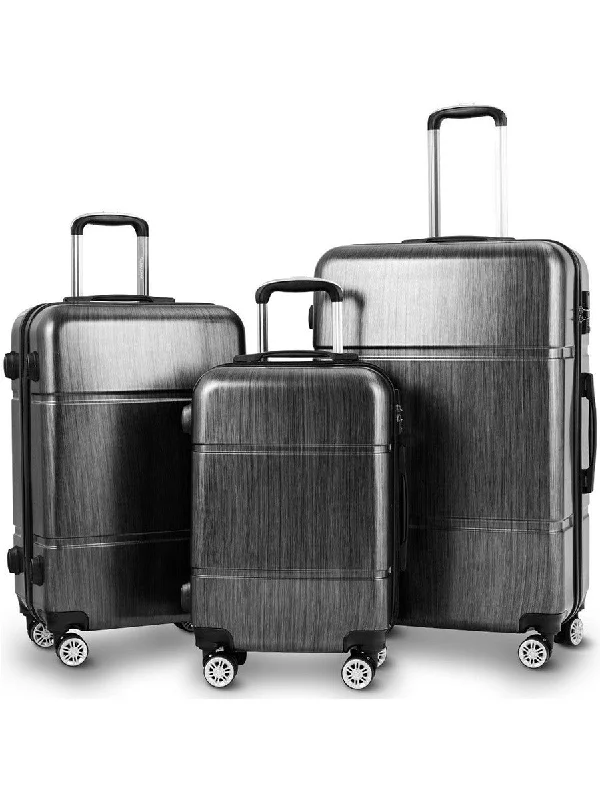 Suitcase for meal gear-compact luggage for weekend trips-Costway 3Pc Luggage Set 20'' 24'' 28'' Trolley Suitcase Abs+Pc Spinner W/Tsa Lock