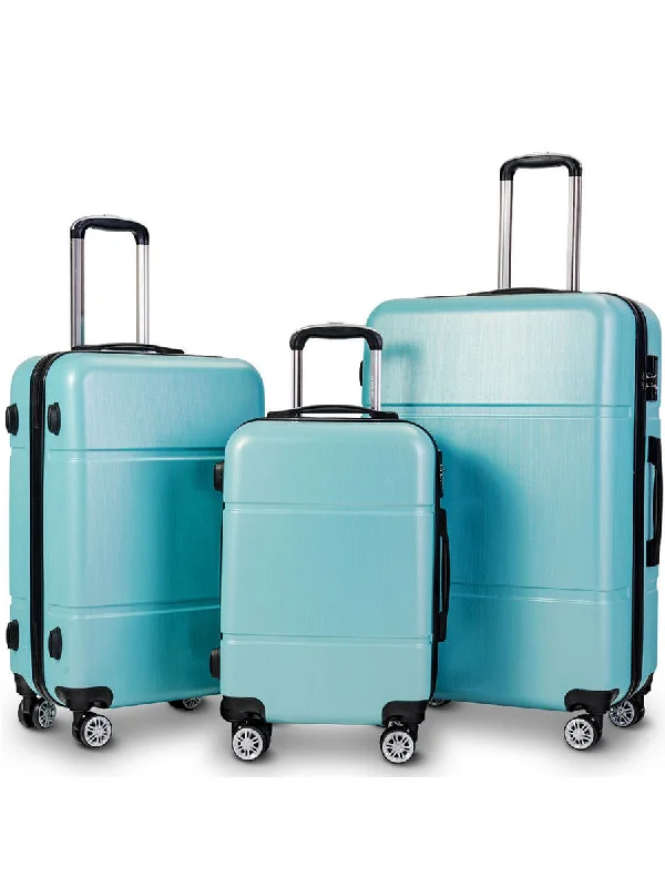 Suitcase with loud print-professional rolling suitcase-Costway 3Pc Luggage Set 20'' 24'' 28'' Trolley Suitcase Abs+Pc Spinner W/Tsa Lock