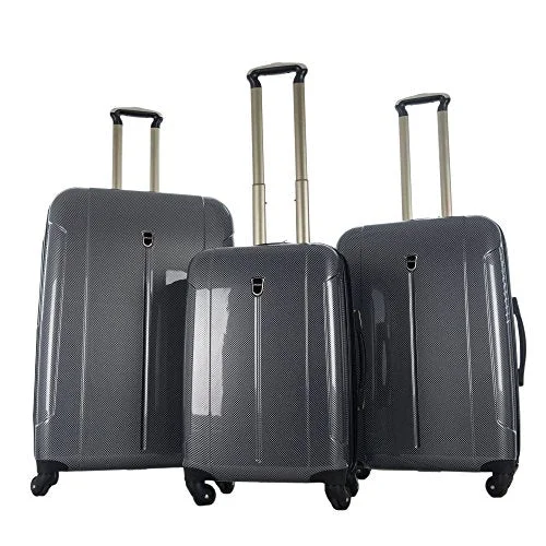 Suitcase for office documents-expandable hard shell suitcase-CY Luggage 3 Piece Hardcase Spinner Set (21'/25'/29')-Black