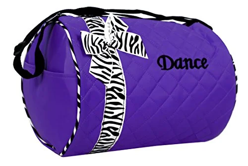 Suitcase for adventure travel-luggage suitcase with compartments-Dance Bag - Quilted Zebra Duffle In Purple