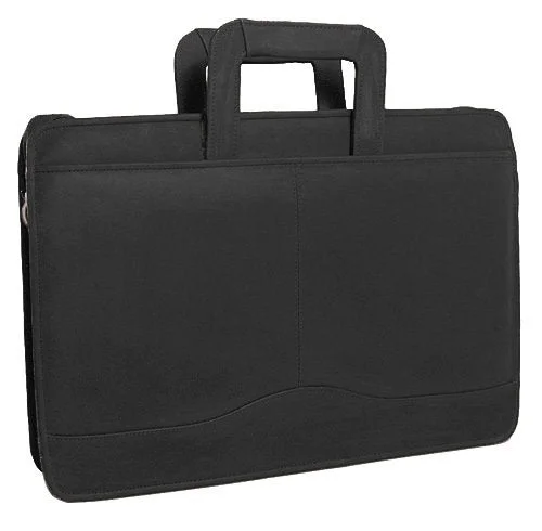 Suitcase with tough wheels-best small suitcase for travel-David King & Co. Single Gusset Drop Handle, Black, One Size