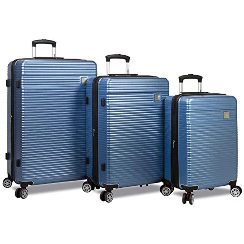 Suitcase for rainy climates-suitcase with handle-Dejuno Ashford 3-Pc Hardside Spinner Tsa Combination Lock Luggage Set-Teal, Teal Blue