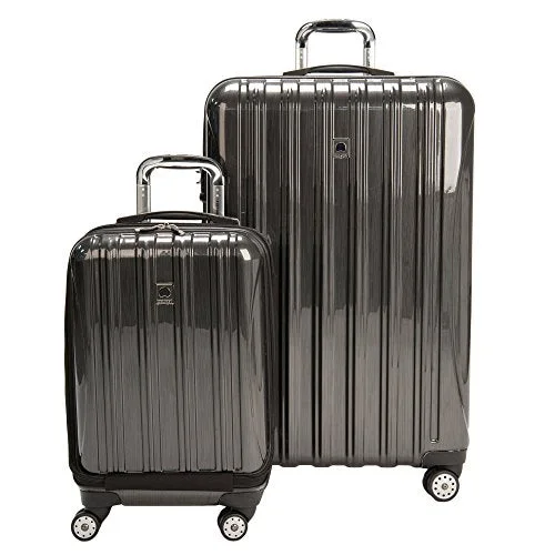 Suitcase with rich colors-lightweight large suitcase-Delsey Luggage Aero Hardside Carry On And Check In, Charcoal