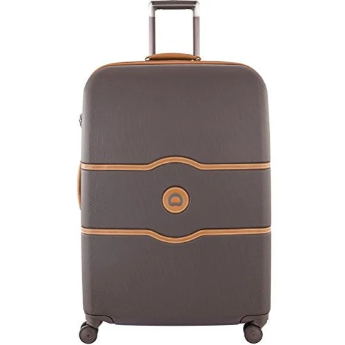 Suitcase with classy look-suitcase with extra pockets-Delsey Luggage Chatelet Hard+ 28 Inch 4 Wheel Spinner , Chocolate