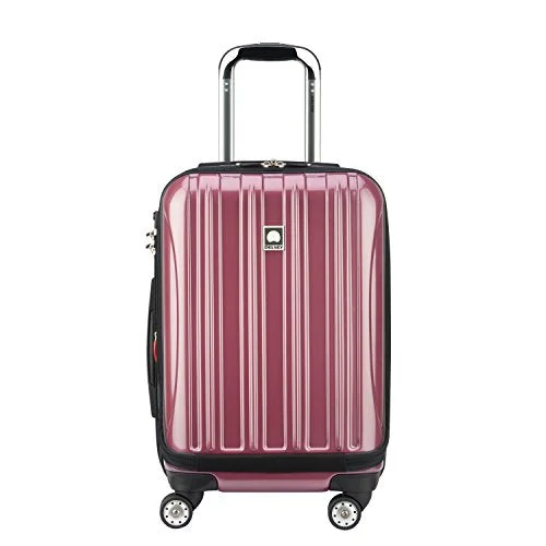 Suitcase with vintage design-travel luggage with extra space-Delsey Luggage Helium Aero International Carry On Expandable Spinner Trolley, Peony