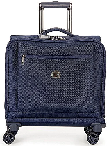 Suitcase for mountain gear-suitcase with wet compartment for toiletries-Delsey Luggage Montmartre+ Spinner Business Travel Tote, Navy