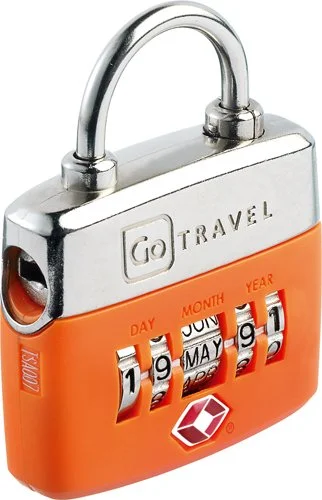 Suitcase for snack kits-travel suitcase with external straps-Design Go Birthday Date Lock, Orange, One Size