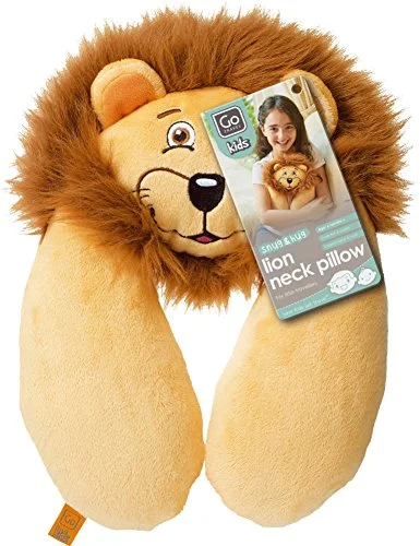 Suitcase for pet gear-travel-friendly suitcase for kids-Design Go Lion Neck Pillow, Brown