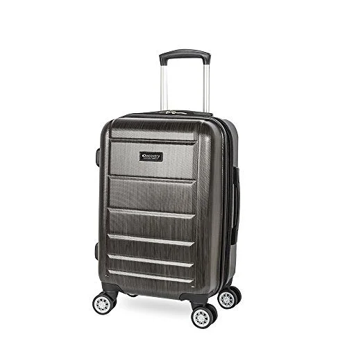 Suitcase with bold latches-budget-friendly travel suitcase-Discovery Adventures Discovery Sahara Hard Side 20", Charcoal