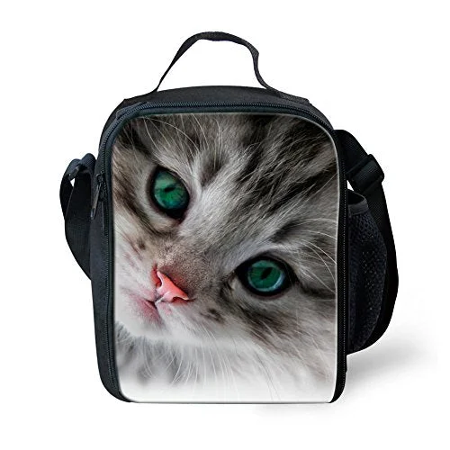 Suitcase for festival packing-suitcase for backpacker-Doginthehole Children Unisex Cute Cats Pet Lunch Bags With Compartments For Teens Boys Girls