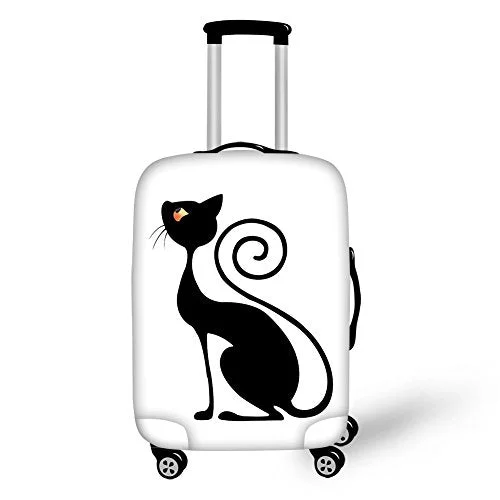 Suitcase for overnight stays-high-quality suitcase-Doginthehole Funny Cats Luggage Covers Protector Elastic Suitcase Cover S M L