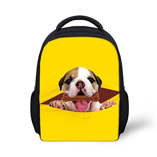 Suitcase with stylish straps-foldable suitcase-Doginthehole Preschool Students Schoolbags Cute Dogs Children Book Bags Age 3-5