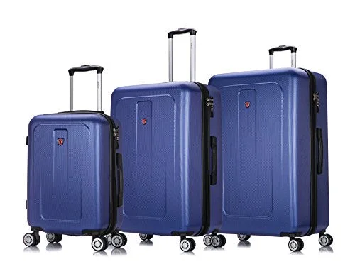 Suitcase for tool kits-travel carry-on with spinner wheels-Dukap Luggage Crypto Lightweight Hardside 3 Piece Set 20''/28''/32'' Blue