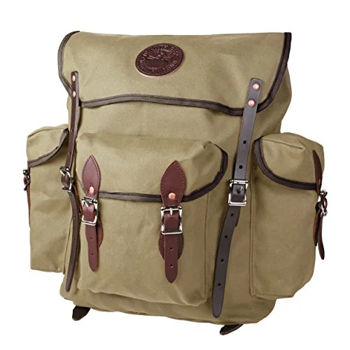 Suitcase with loose straps-best rolling suitcase-Duluth Pack Rambler Pack, Tan, 16 X 15 X 6-Inch