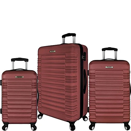 Suitcase with eye-catching colors-hard shell suitcase with wheels-Elite Luggage Tustin 3 Piece Hardside Spinner Luggage Set (Red)