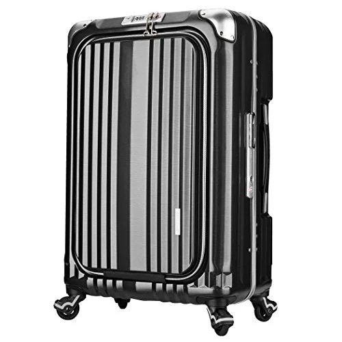 Suitcase with clear lid-kids’ travel suitcase with wheels-Enkloze X2 Carbon XL Bigger Carry On 24" 100% PC TSA Approved Zipperless Business Class (Matte Black)