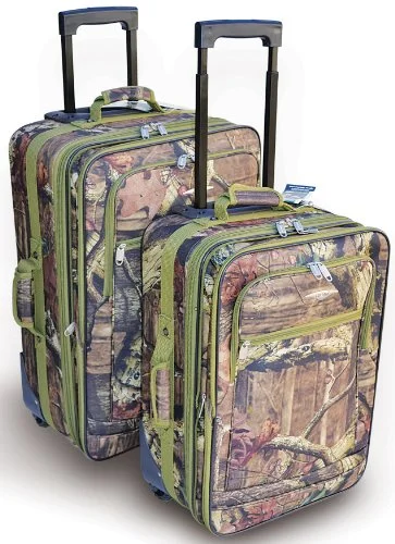 Suitcase for travel items-business suitcase for overnight travel-Explorer 2 pcs Mossy Oak Luggage Set Wheel Realtree Like Tactical Hunting Camo Heavy Duty Duffel