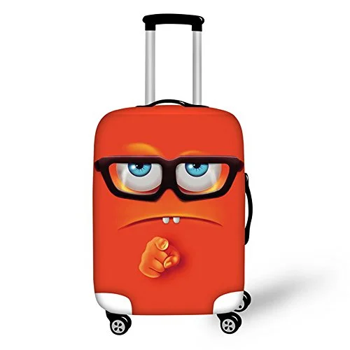 Suitcase with name tag-suitcase with adjustable zippers-For U Designs 26-30 Inch Large Cool Emoji I Want You Design Soft Luggage Cover For Men And Woman